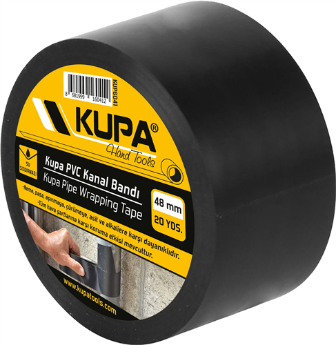 KUPA PVC KANAL BANTI SİYAH 48 MM 20 YDS.